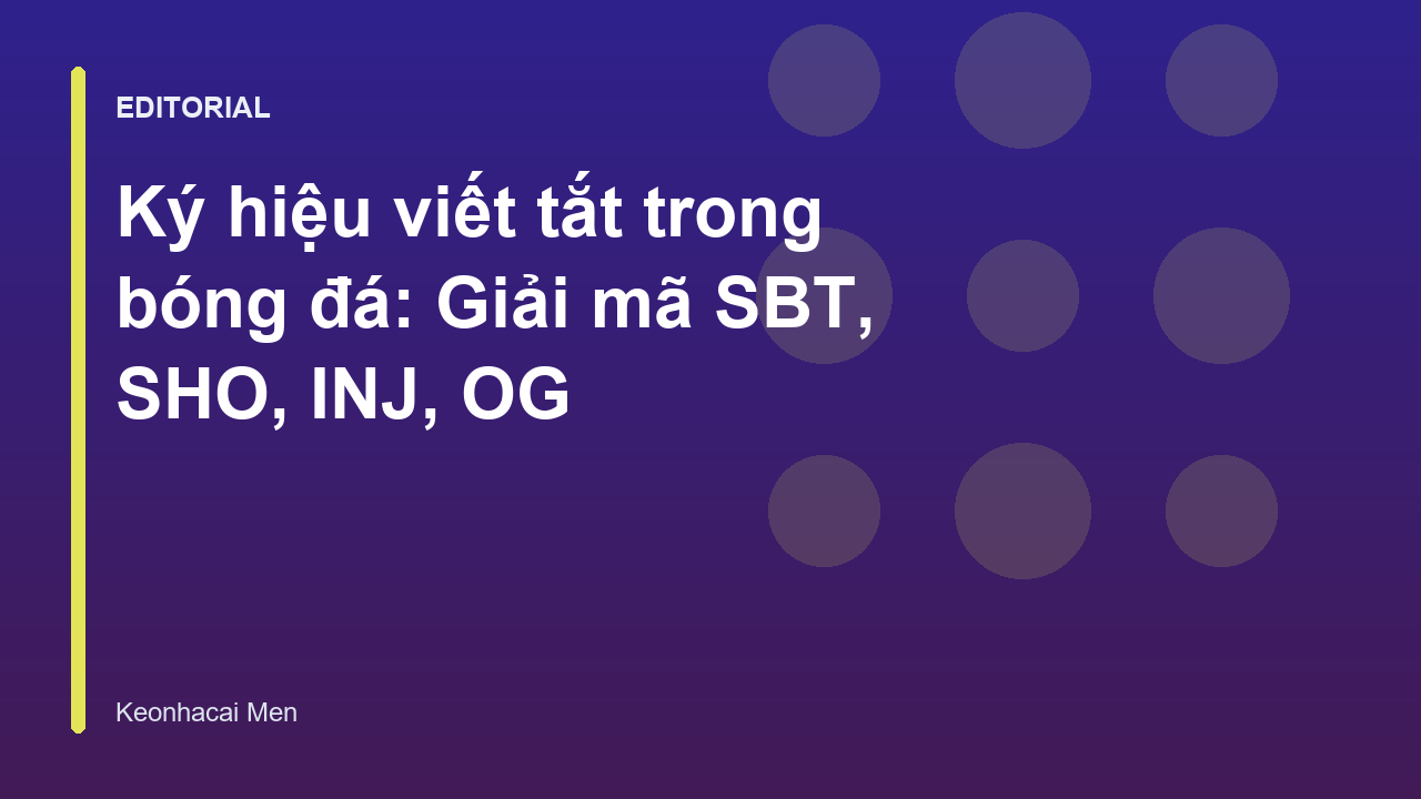 Các ký hiệu viết tắt trong bóng đá phổ biến